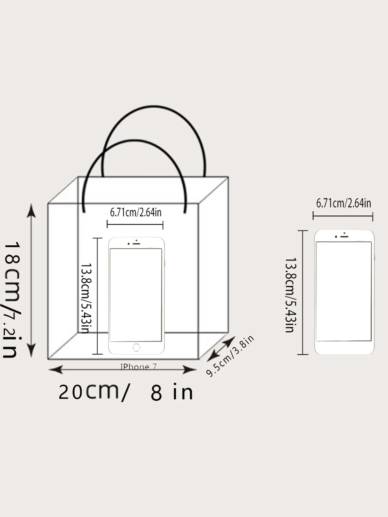 1pc Daisy Print Clear Gift Bag