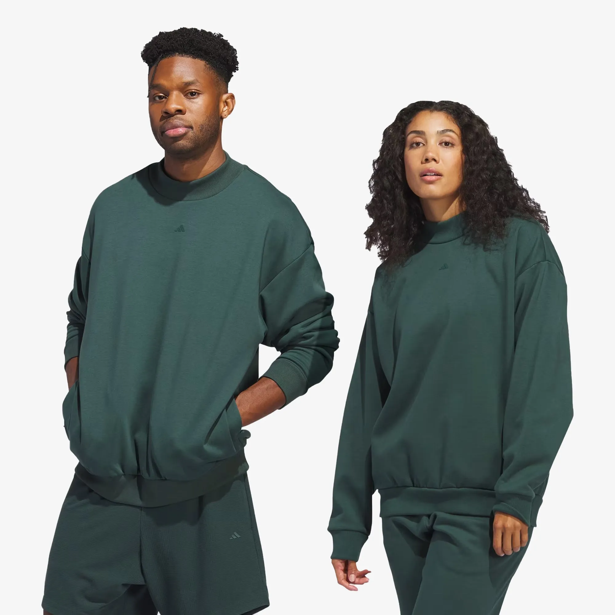 Adidas Originals | BASKETBALL CREW SWEATSHIRT  { MINERAL GREEN