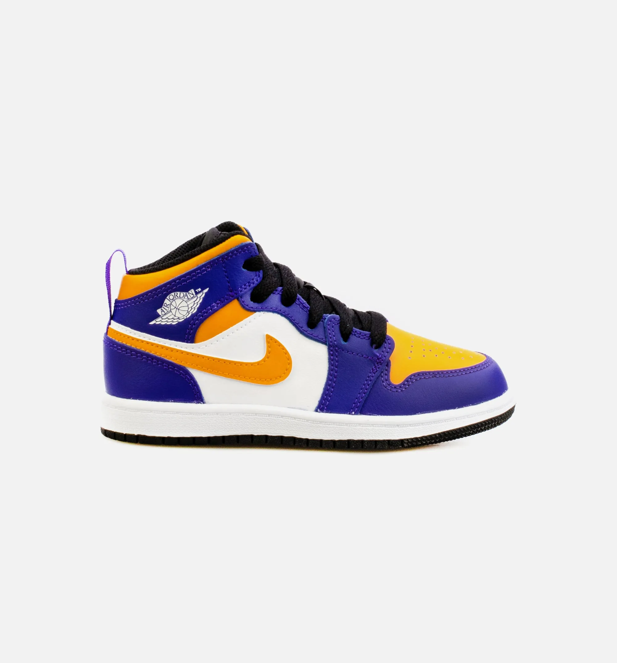 Air Jordan 1 Mid Preschool Lifestyle Shoe - Purple/Yellow