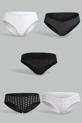 Assorted Boyleg Briefs For Women (Pack Of 5)