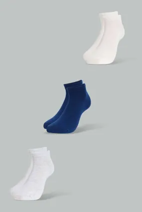 Assorted Plain Ankle Sock Set For Women (3 Pairs)