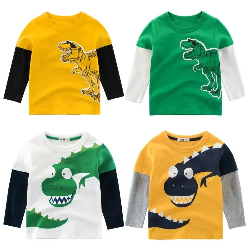 Baby Boys 2-9Y Cartoon Dinosaur Long Sleeve Sweatshirts