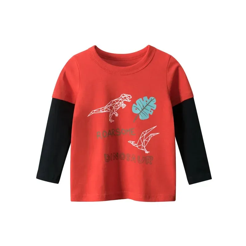 Baby Boys 2-9Y Cartoon Dinosaur Long Sleeve Sweatshirts