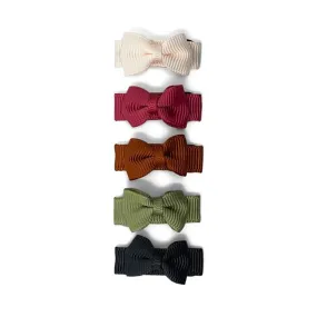 Baby Wisp Tuxedo Bow Snap Clips 5pk Santa Ana