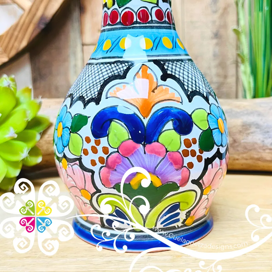 Blue Floral Bouquet Talavera Set Tequilero