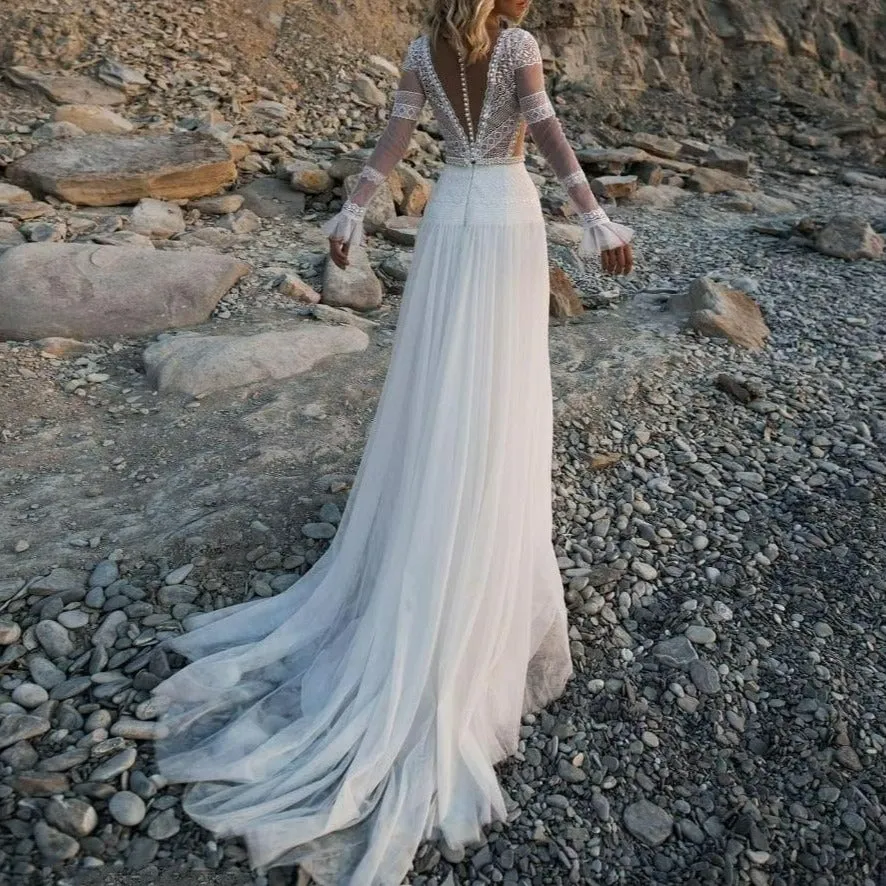 Boho Tulle Vision Wedding Dress