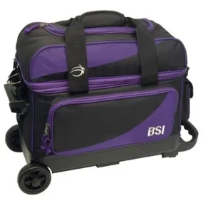 BSI 2 Ball Roller Bowling Bag Black Purple