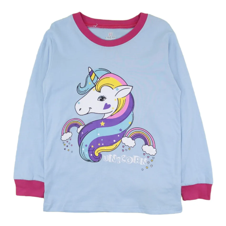 Caluby Cotton Printed Full Sleeves T-Shirt - Unicorn