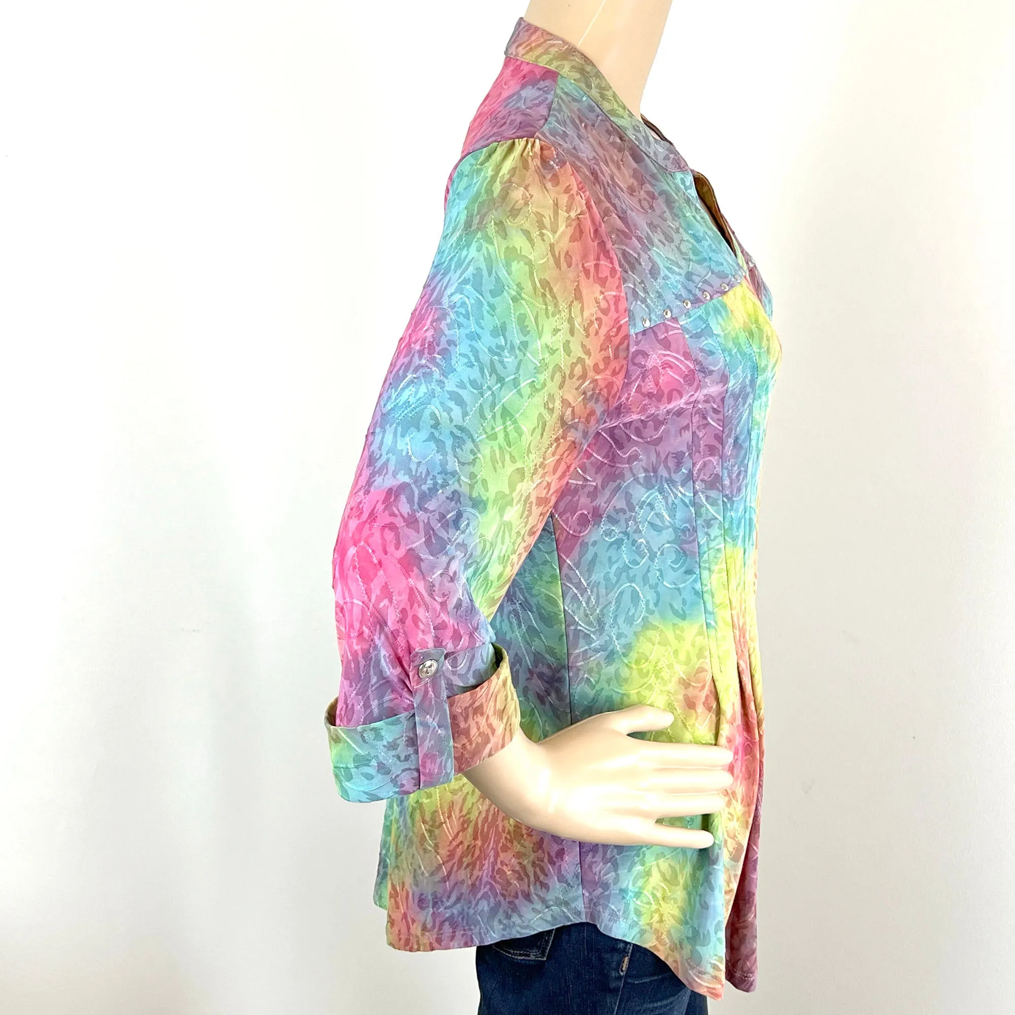 COCOMO Watercolor Abstract Tunic Top - M