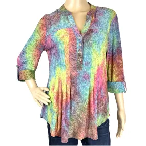 COCOMO Watercolor Abstract Tunic Top - M