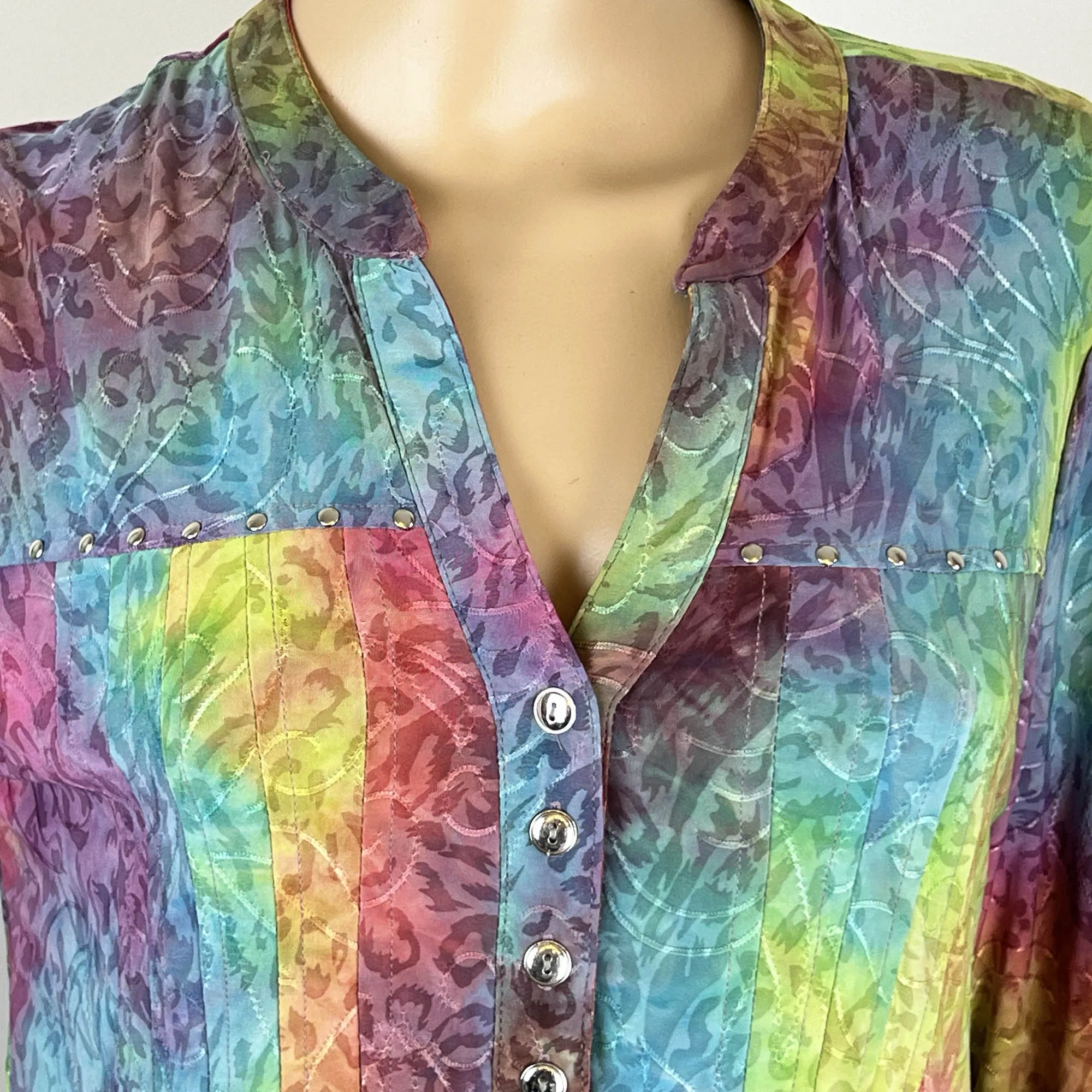 COCOMO Watercolor Abstract Tunic Top - M