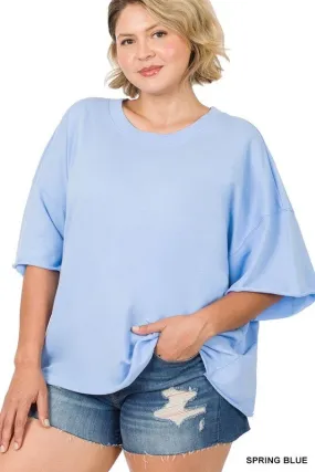 Curve French Terry Drop Shoulder Top - FINAL SALE