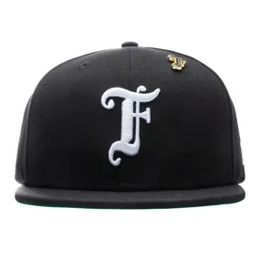 Feature x New Era Old English F Snapback Hat w/ Pin - Black