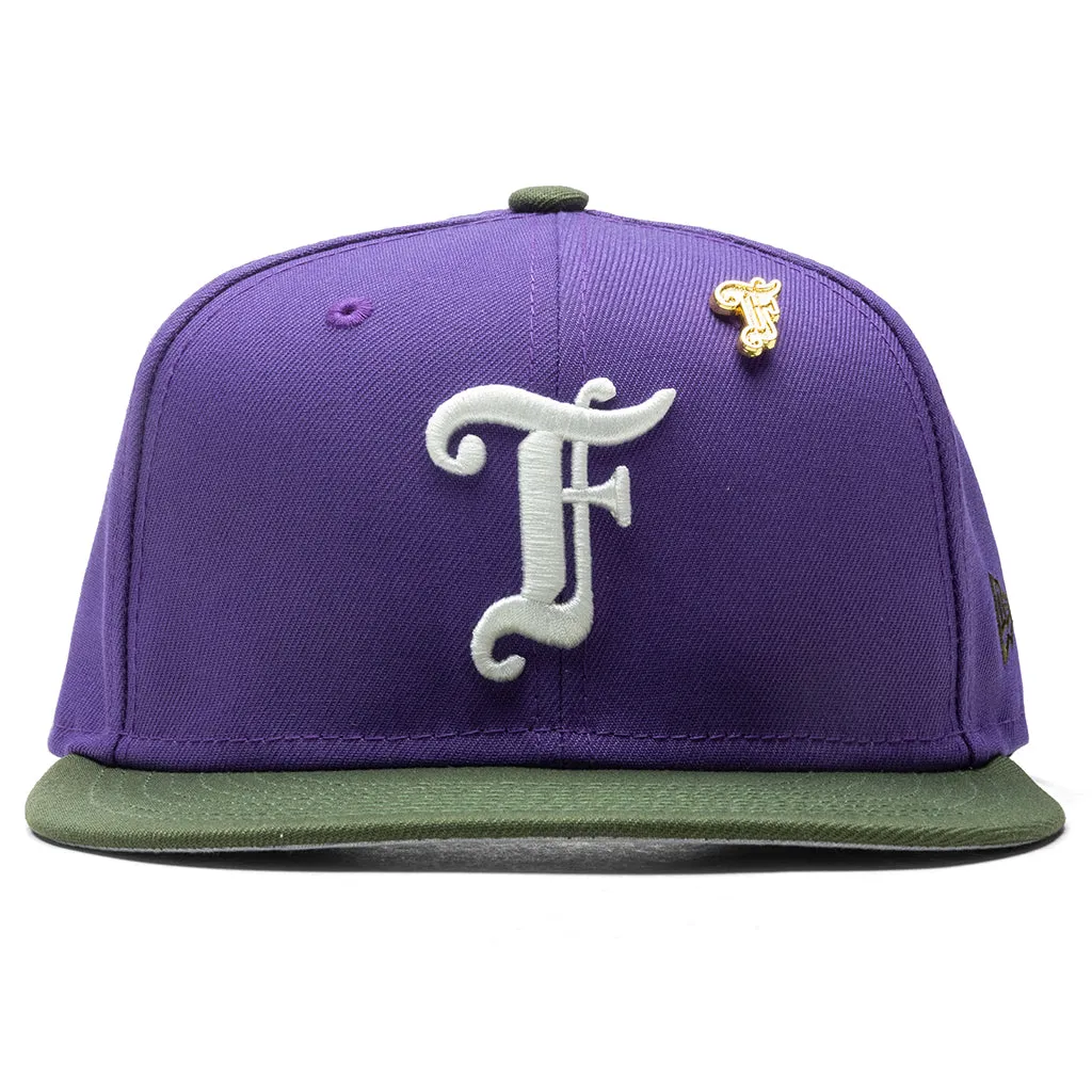 Feature x New Era Old English F Snapback - New Orchid/Cilantro