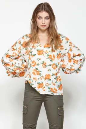 Glory Vanilla Orange Floral Shirt