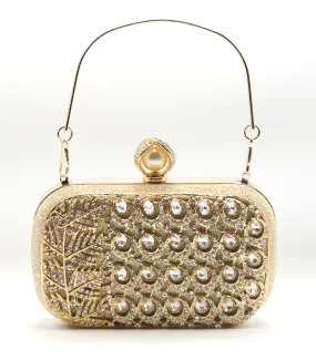 Golden Latest Stylo Bridal Clutch For Women 5002