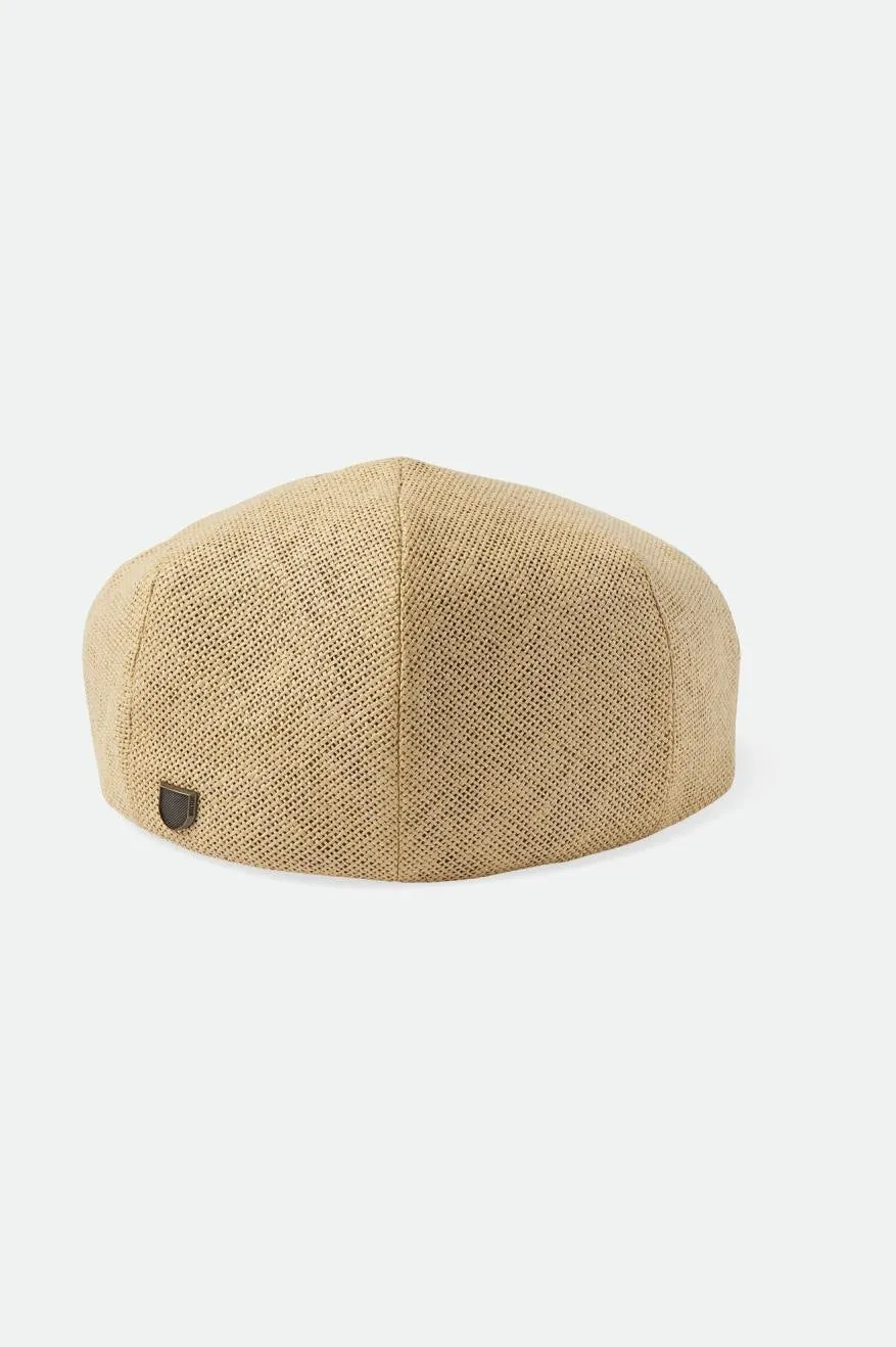 Hooligan Lightweight Flat Cap - Natural Straw