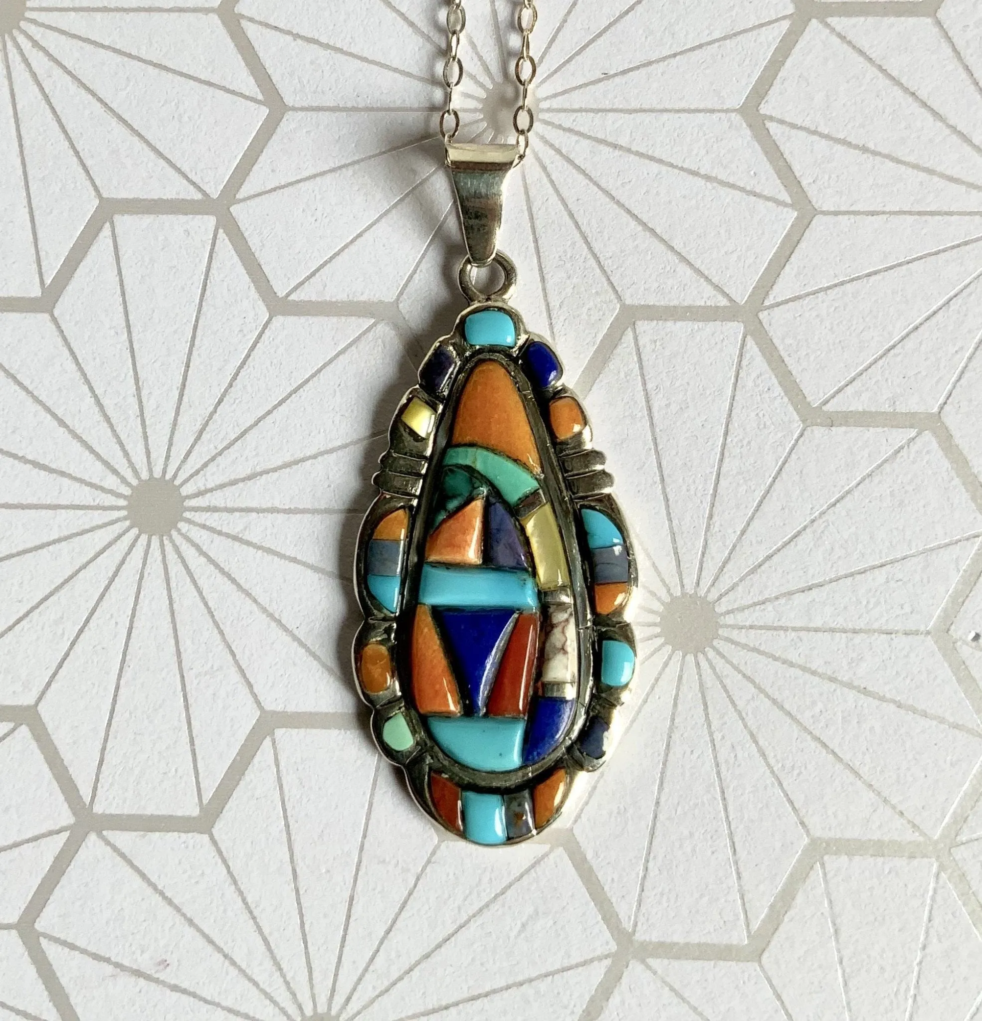 In The Waves Inlay Pendant