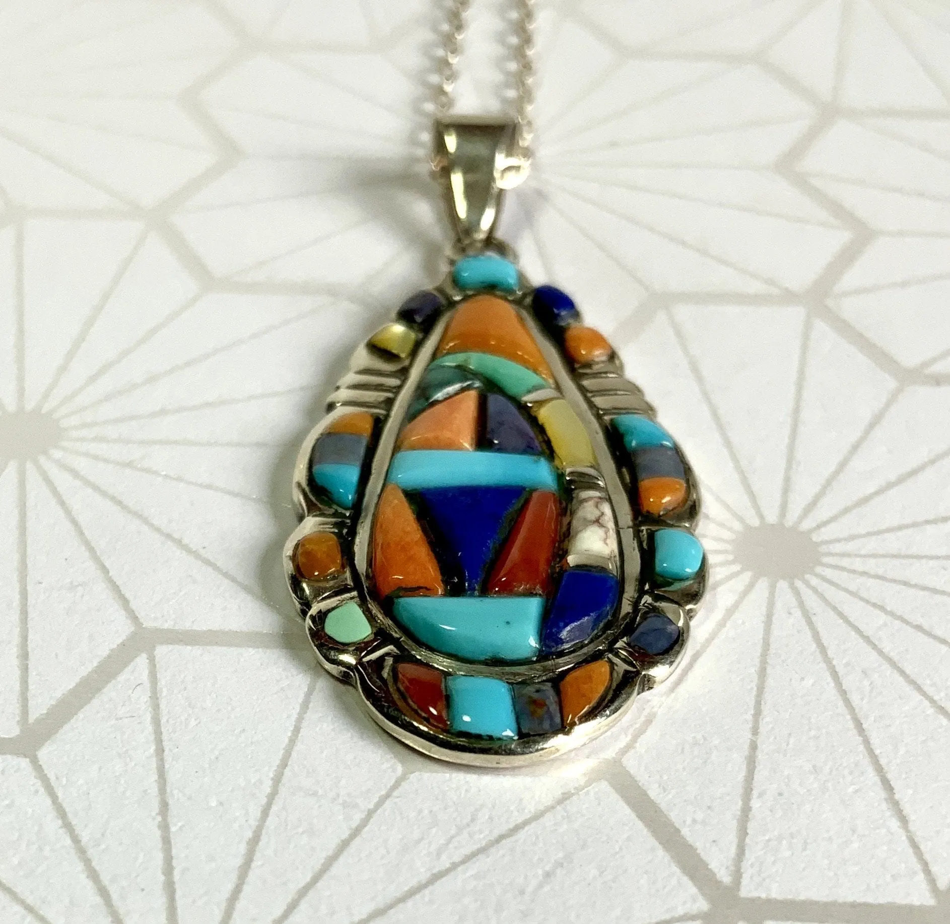 In The Waves Inlay Pendant