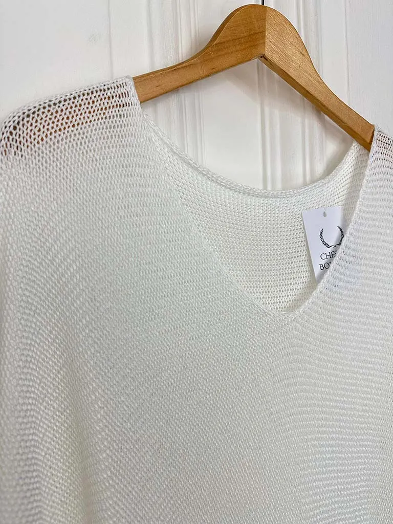 Jigsaw Pocket Mesh Knit - White