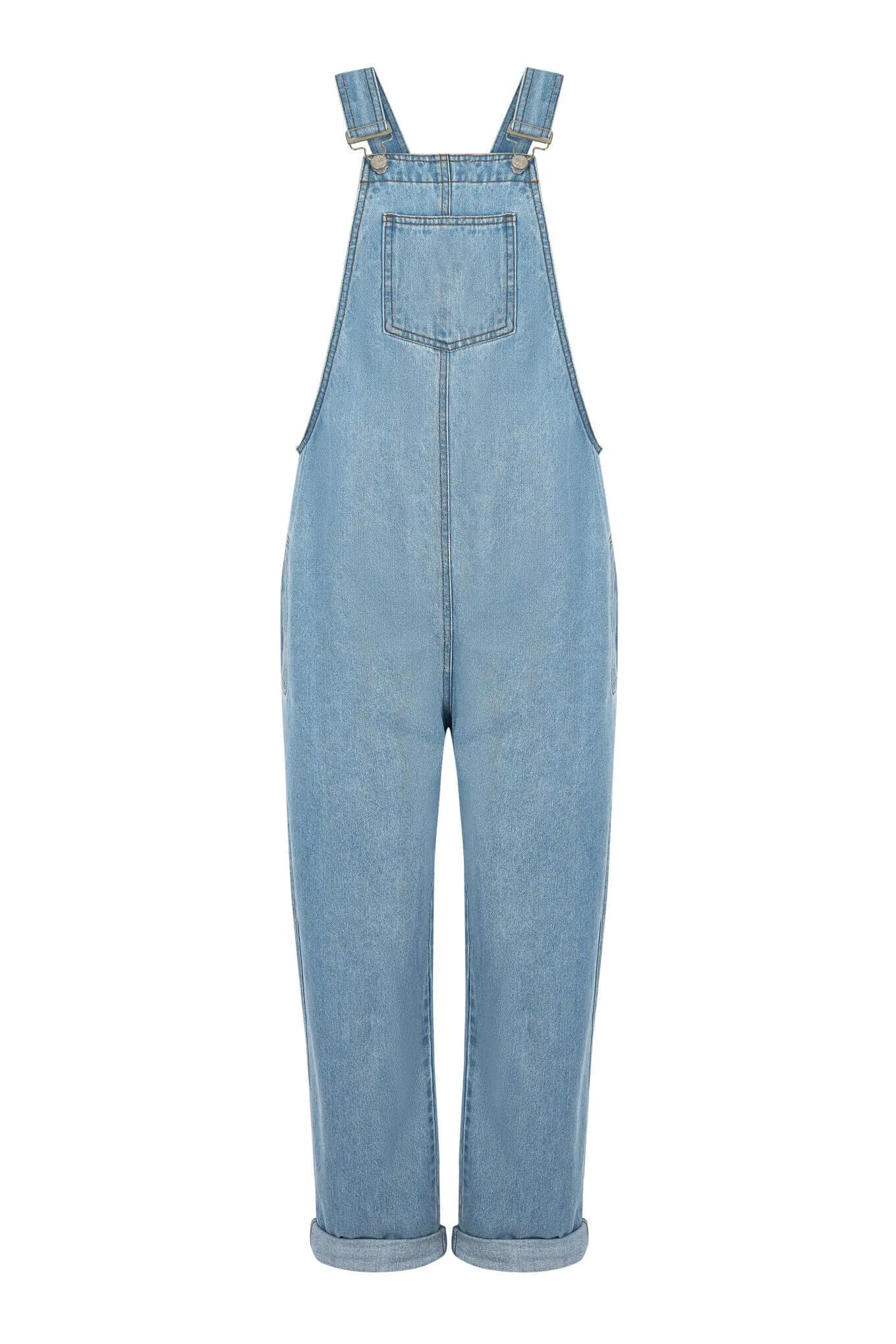 JOY Organic Cotton Denim Dungarees - Stone Wash