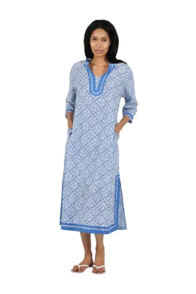 La Cera 100% Cotton Geo Printed Caftan