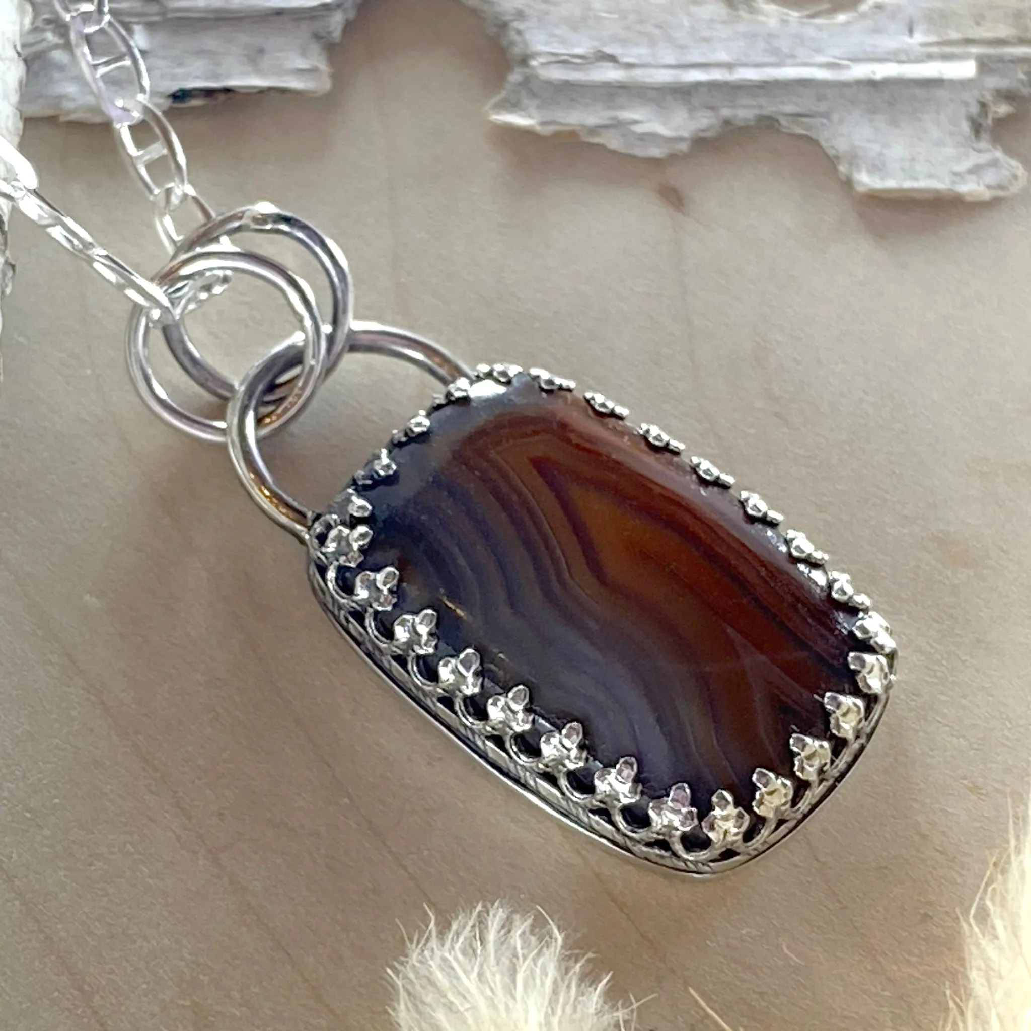 Lake Superior Agate Pendant Necklace