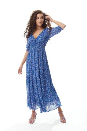 Liquorish Floral Maxi Chiffon Dress