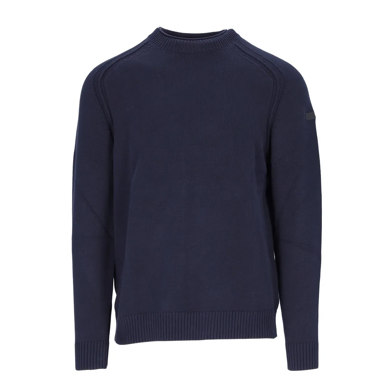 Maglione RRD Knit Cotton Plain Round Blu / Nero