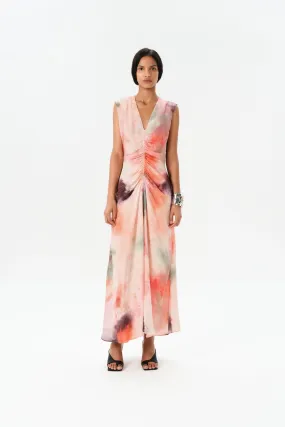 Maria Cher Jufre Tora Long Dress in Wild Rose