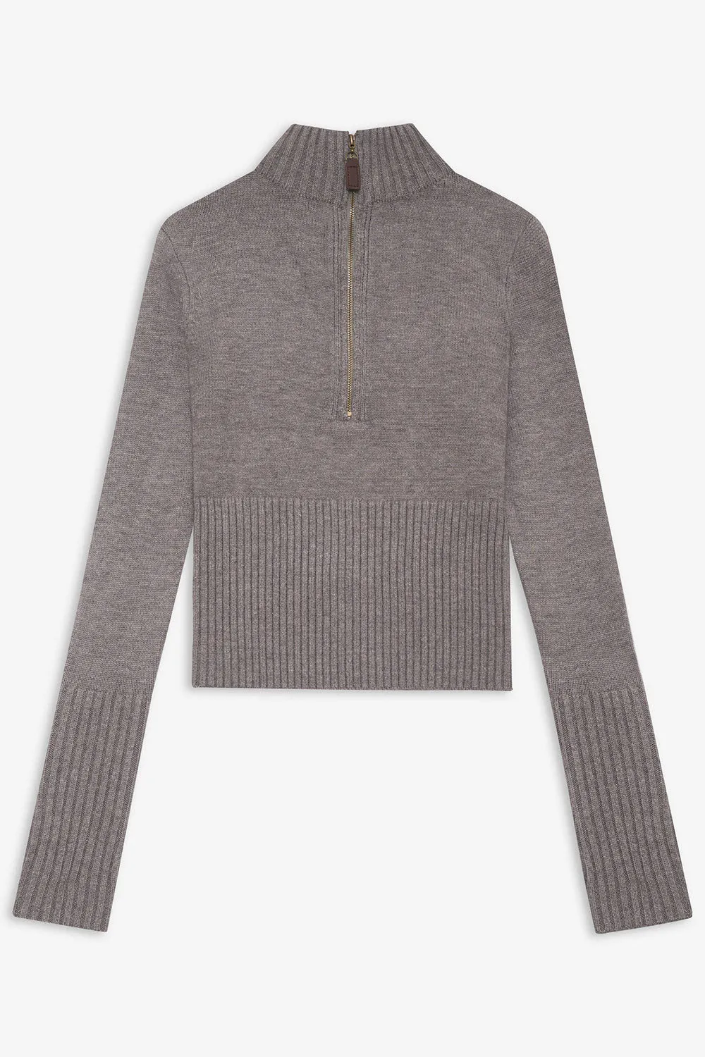 Maverick Cloud Knit Half Zip Sweater - Dark Pearl