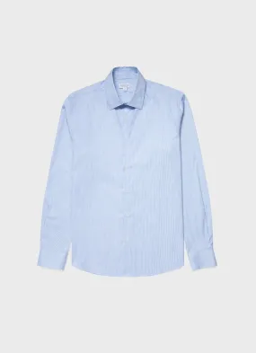 Men's Cotton Stretch Shirt in Light Blue/White