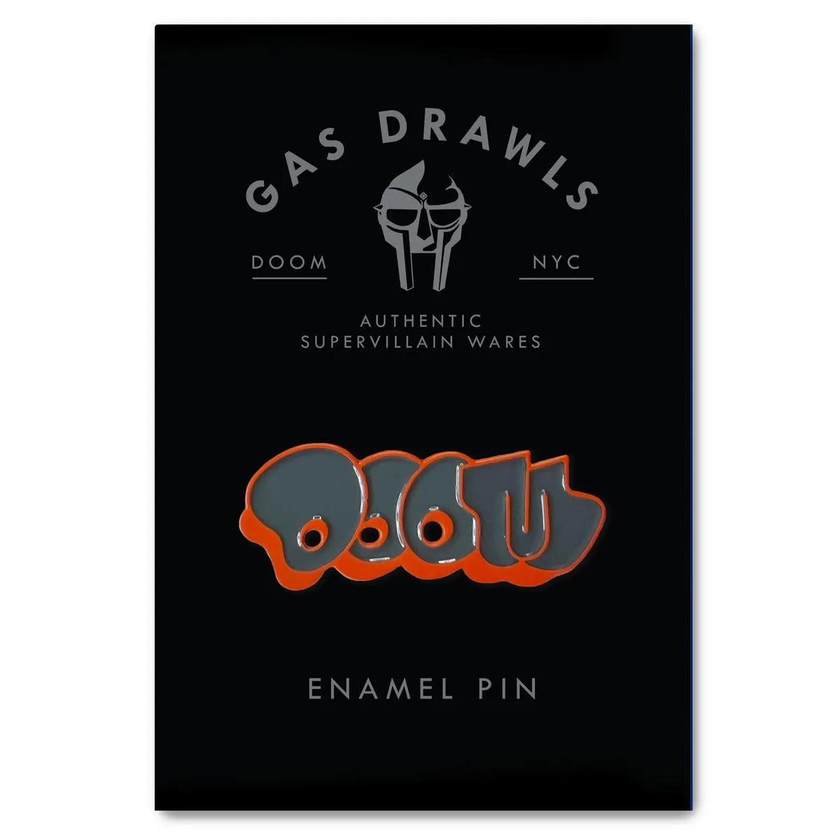 MF DOOM - THROW ENAMEL PIN (ORANGE & GRAY)