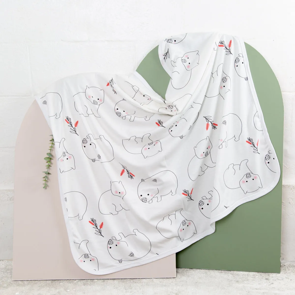 Organic Cotton Baby Blanket -Wombats