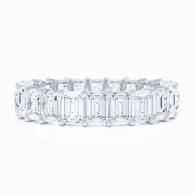 Petite Emerald Cut Shared Prong Wedding Band