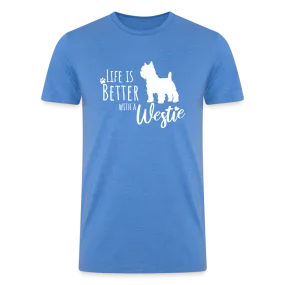 "Westie Wonderland: Life is Better" Mens Tri-Blend Organic T-Shirt