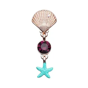 Rose Gold Hawaiian Sea Shell Star WildKlass Belly Button Ring