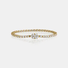 Single Prong Tennis Bracelet with Marquise Shape Clasp