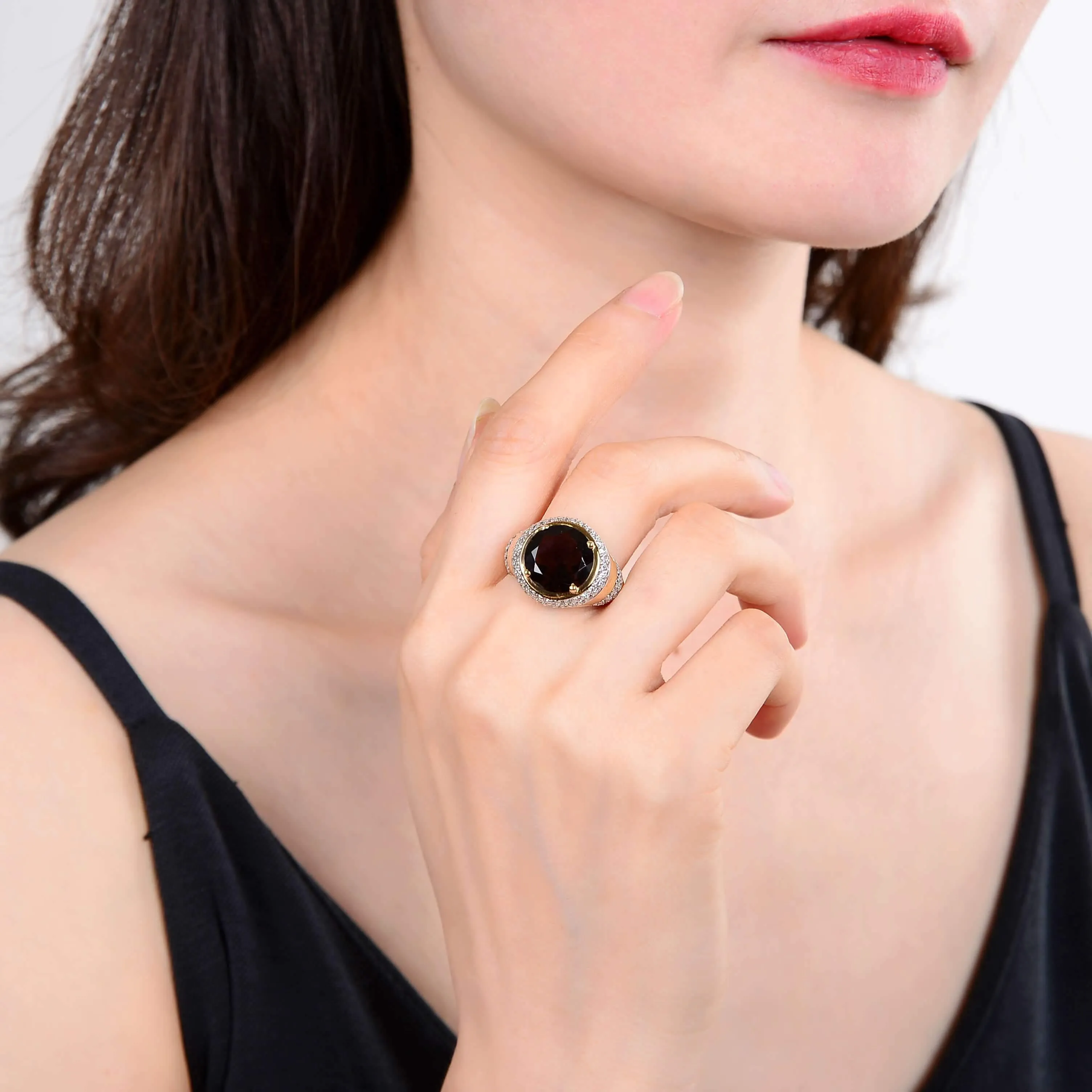 Smokey Quartz Statement Ring