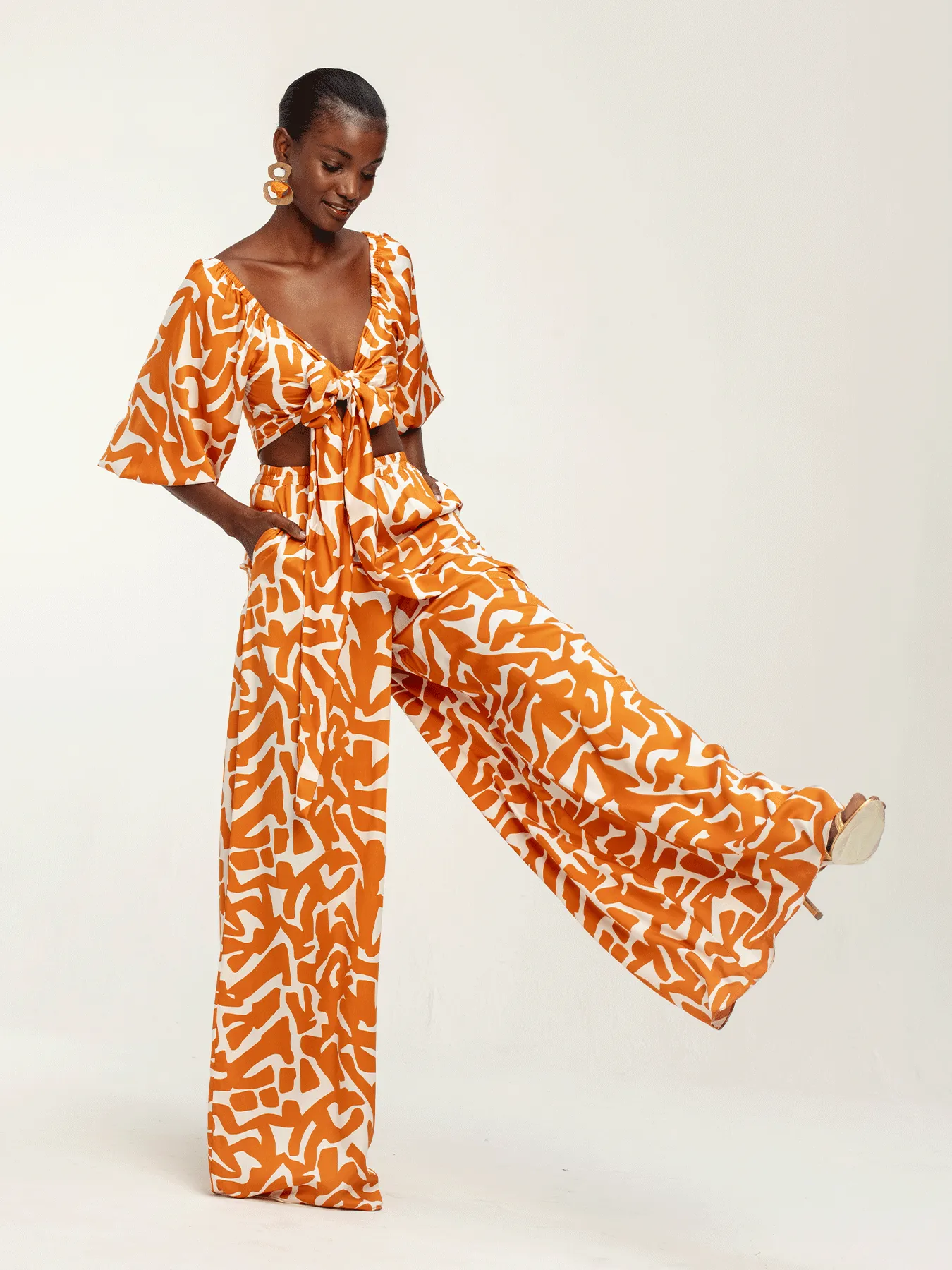 Sustainable Hana Pants - Tali Orange