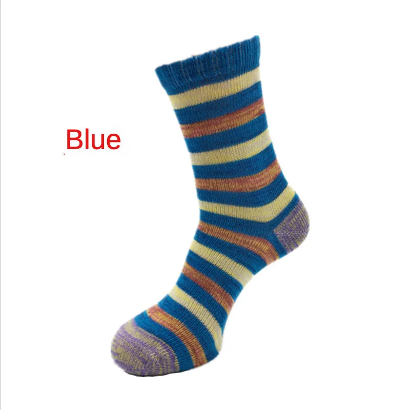 Thick Thread Color Stripes Mid-Calf Length Men's Socks Cotton Socks Retro Casual Cotton Socks