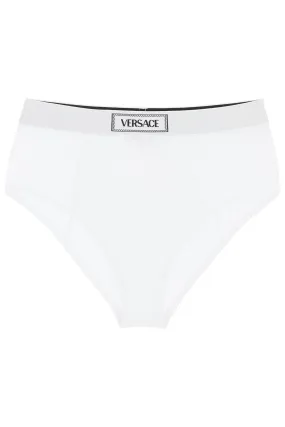 VERSACE ribbed briefs with '90s logo