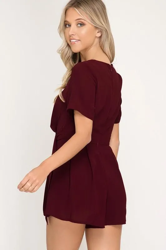 We Believe Romper - Burgundy