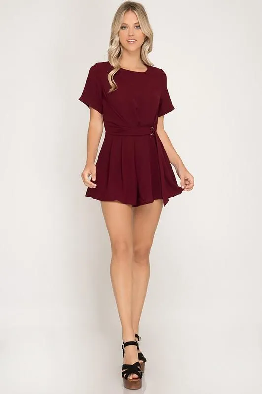 We Believe Romper - Burgundy